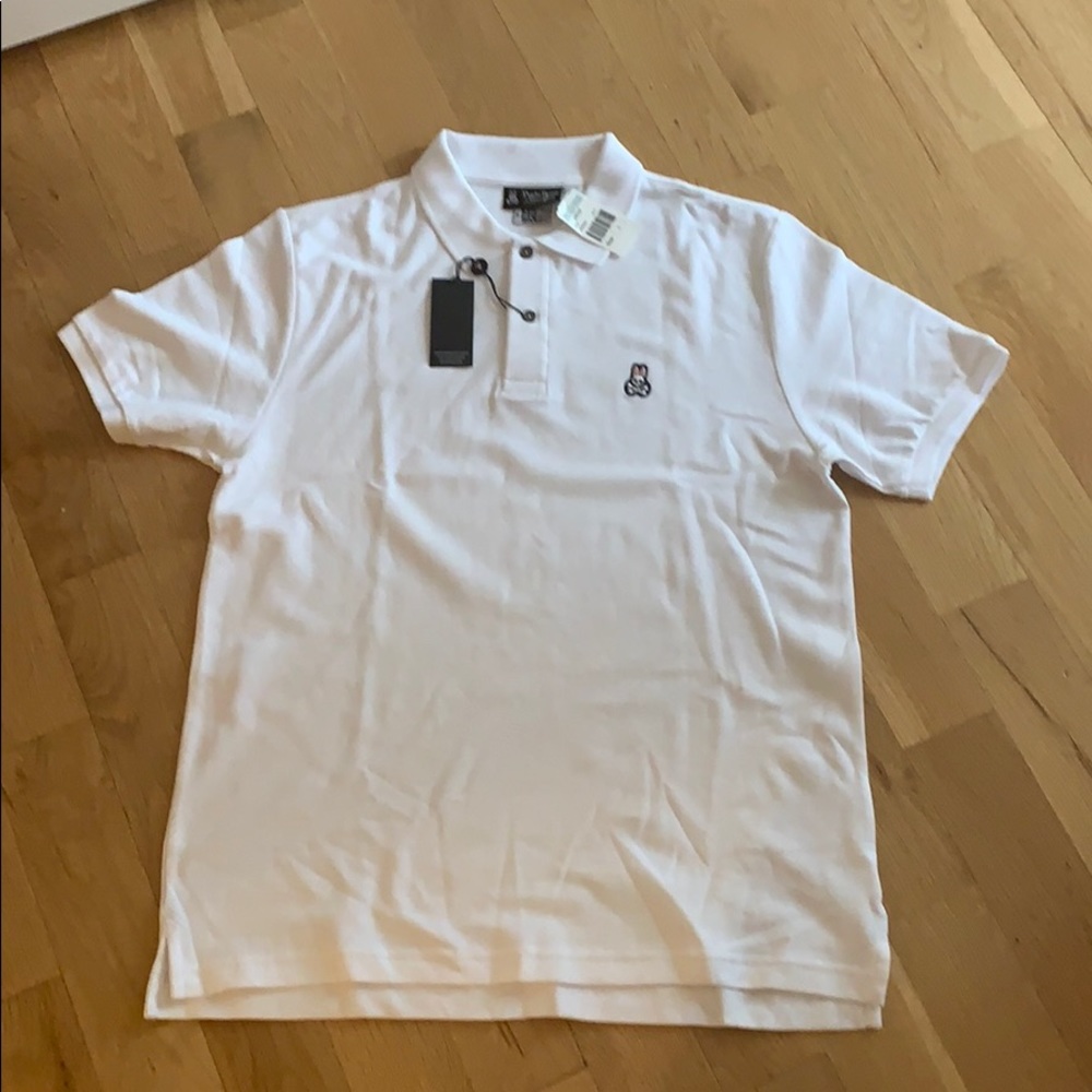 Psycho bunny white polo 6 size large